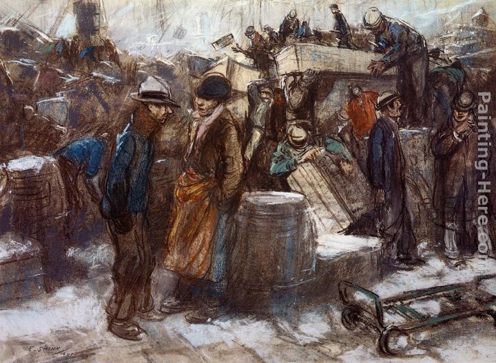 Everett Shinn The Docks, New York City